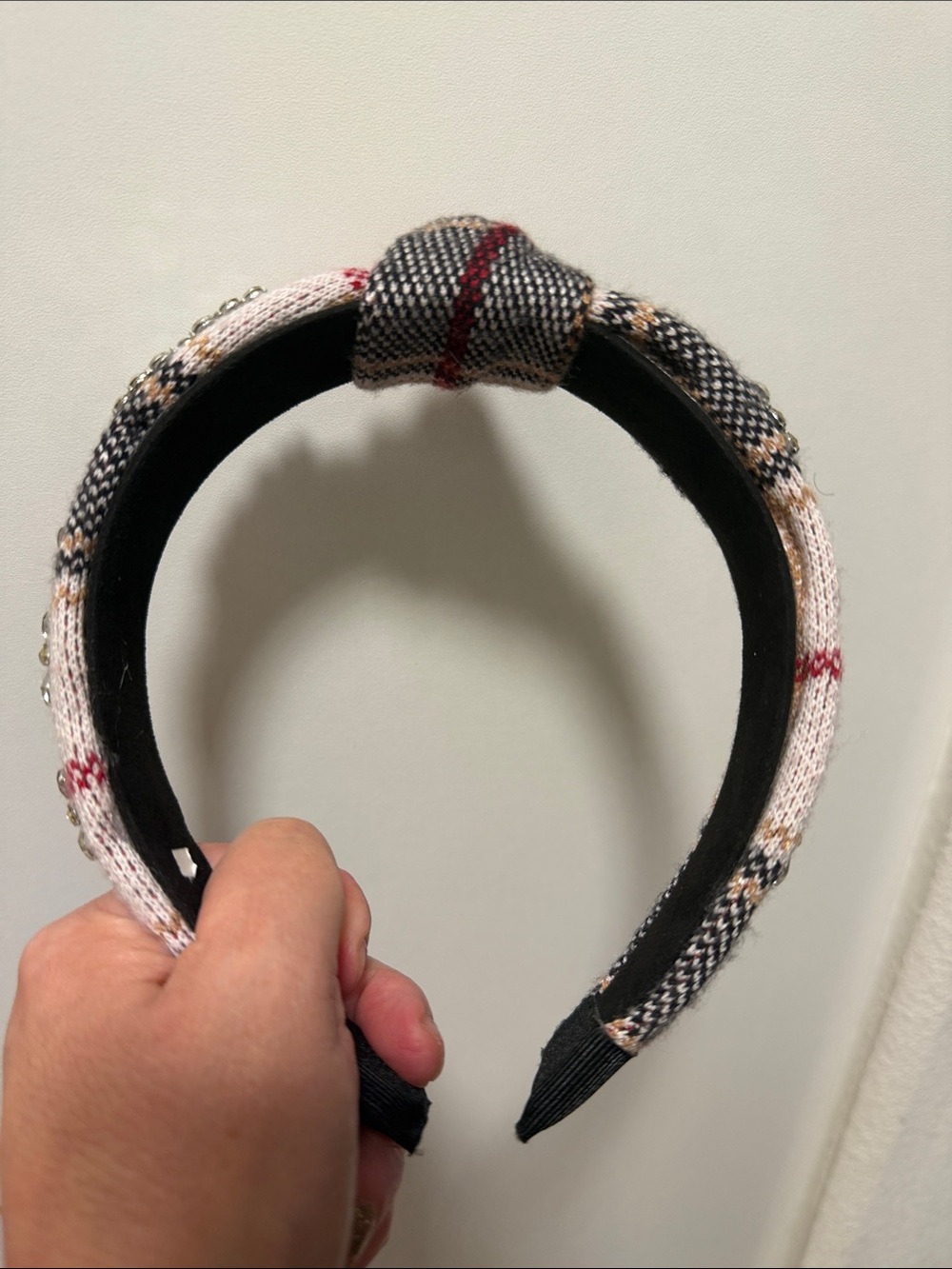 Knotted Headband with Rhinestone Detail - Picture 4 of 5